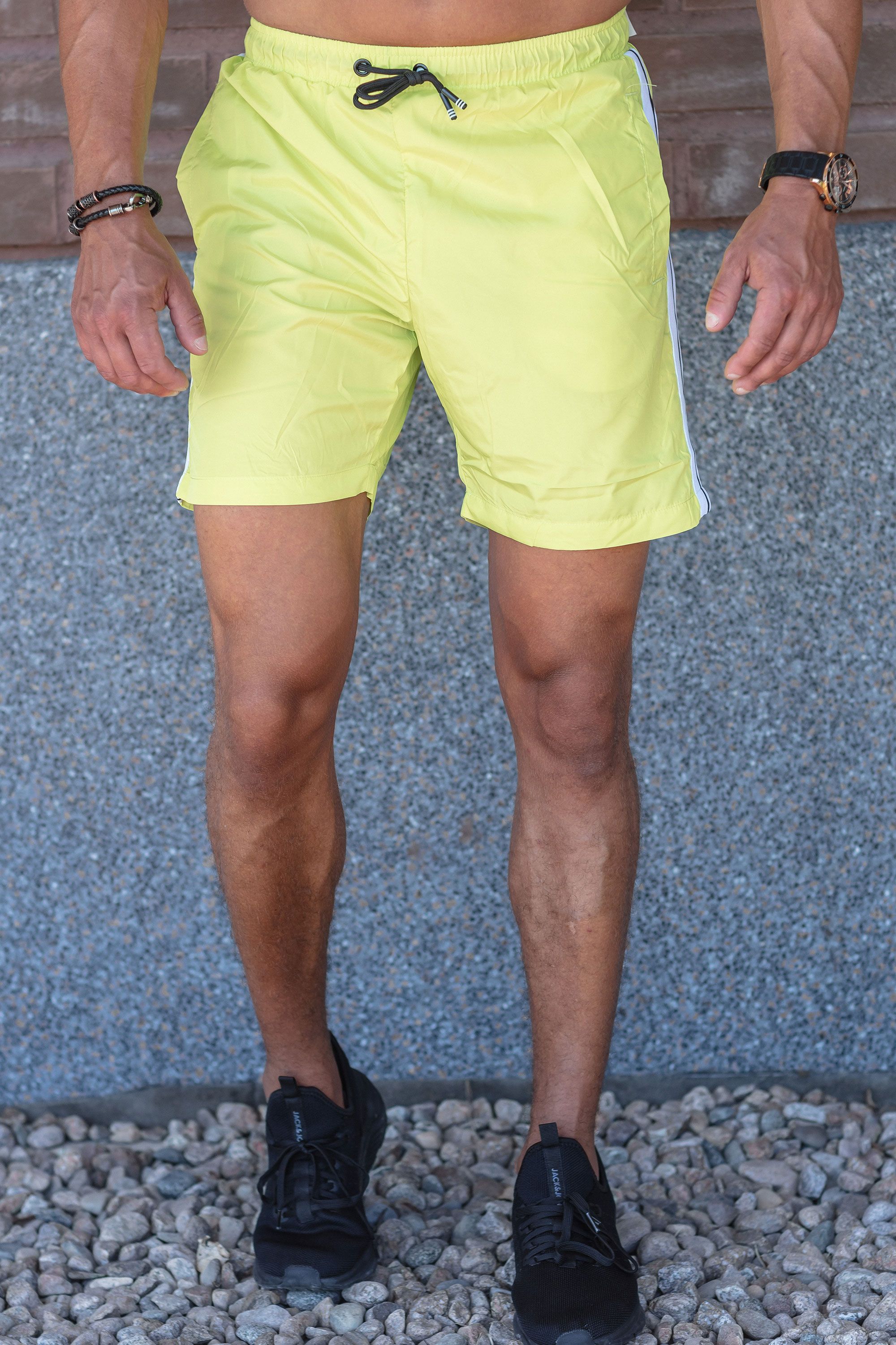 Bright yellow swim shorts online