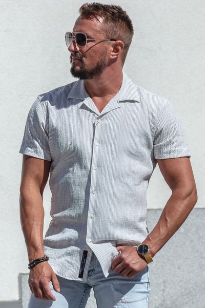 Light Beige Striped Textured Shirt Carisma Light Beige Striped Textured Shirt Carisma