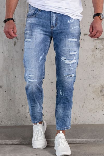Blue Distressed Jeans L32 JERONE Blue Distressed Jeans L32 JERONE