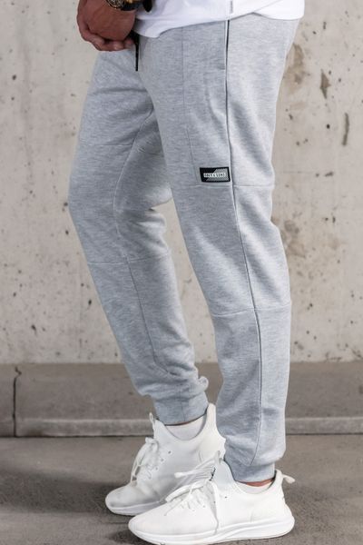 men's grey sweatpants with zip pockets