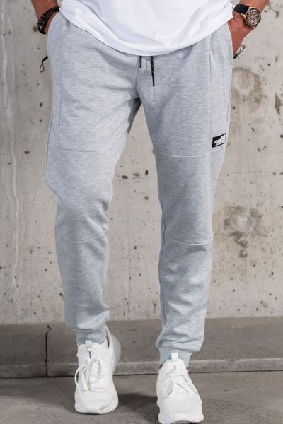 men's grey sweatpants with zip pockets