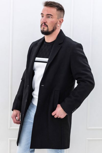 Men's black long cardigan