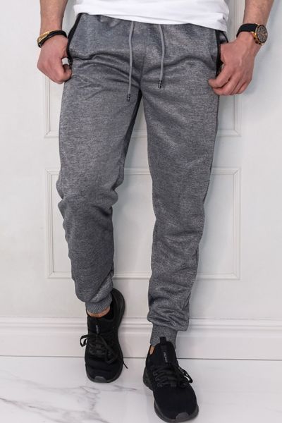 Grey Shiny Joggers with Zipper Pockets Jerone