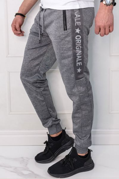 Grey Shiny Joggers with Zipper Pockets Jerone Grey Shiny Joggers with Zipper Pockets Jerone