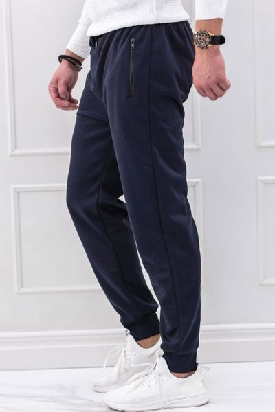 Navy Joggers with Zipper Pockets JERONE