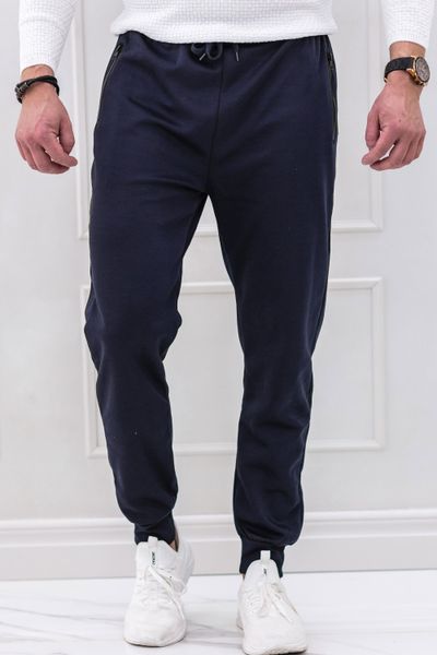 Navy Joggers with Zipper Pockets JERONE Navy Joggers with Zipper Pockets JERONE