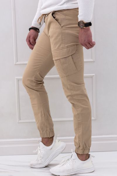 Mitchell Beige Elastic Cargo Pants L32 Jerone