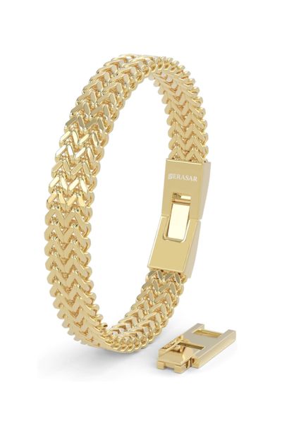Men's gold bracelet made of steel