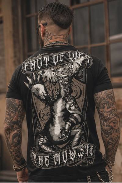 Men's rock spiritual t-shirt with back print