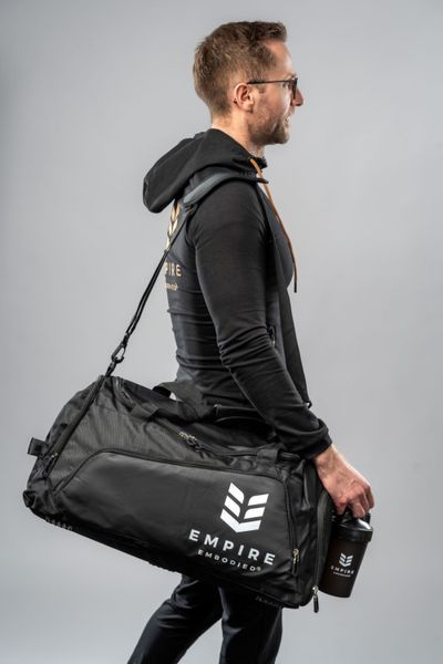 Black Athlete Duffel Bag Sports Bag Black Medium Empire Embodied