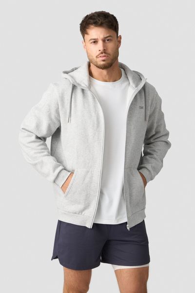 Everyday Zip Hoodie Men Light Grey Melange ICANIWILL Everyday Zip Hoodie Men Light Grey Melange ICANIWILL