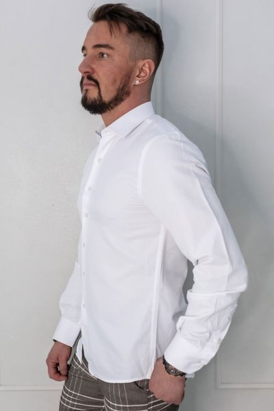 White Slim Fit Dress Shirt Jerone