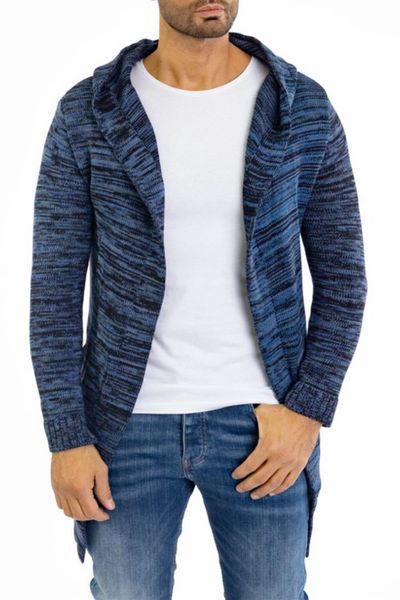 Asymmetric Blue Open Cardigan Jerone
