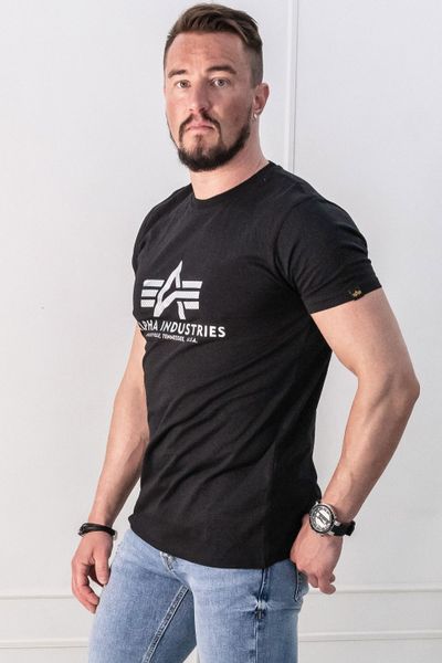 Basic Carbon Silver Black T-Shirt Alpha Industries