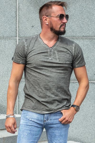 Dark Gray T-Shirt with Decorative Buttons Carisma Dark Gray T-Shirt with Decorative Buttons Carisma