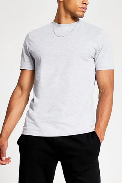 Gray Basic Crew Neck T-Shirt Gray Basic Crew Neck T-Shirt