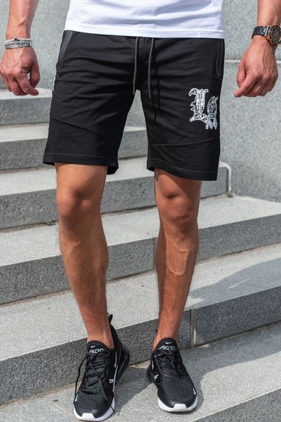 LA black college shorts with zip pockets JERONE LA black college shorts with zip pockets JERONE