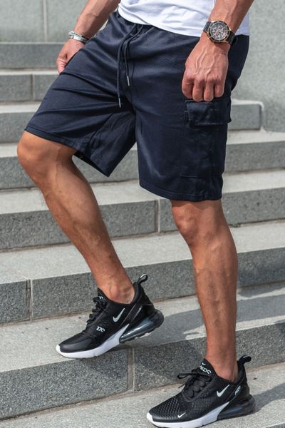 Dark blue men's college shorts