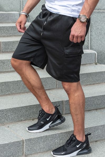 Black men's college shorts