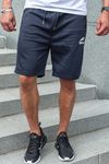 Dark blue college shorts with zip pockets