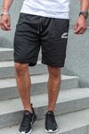 Black men's college shorts with zip pockets