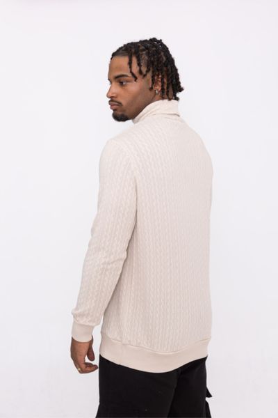 Crochet knit turtleneck sweater AARHON