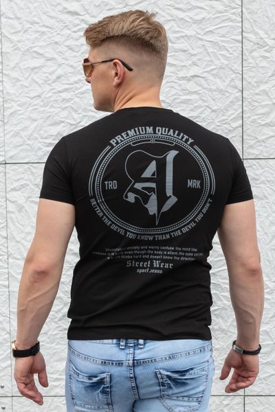Printed t-shirt Black AARHON