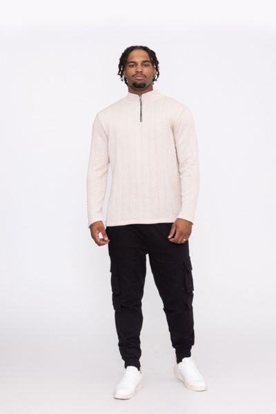 Trucker Collar Sweater Beige AARHON