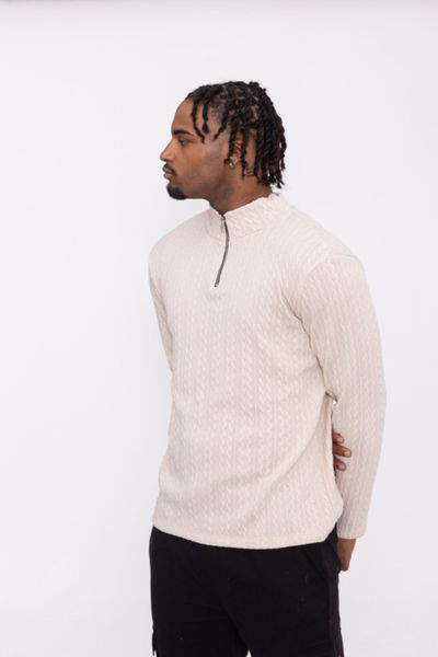 Trucker Collar Sweater Beige AARHON Trucker Collar Sweater Beige AARHON