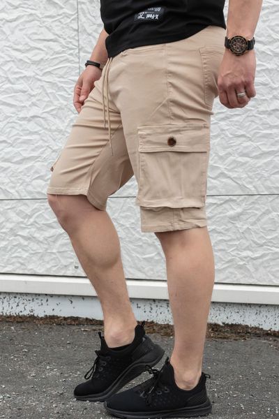 Men's Stretch Beige Cargo Shorts JERONE