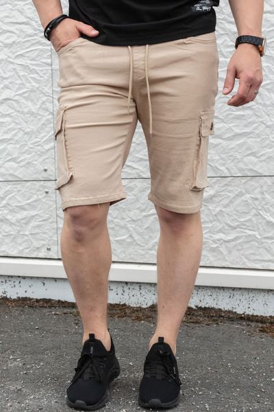 Men's Stretch Beige Cargo Shorts JERONE