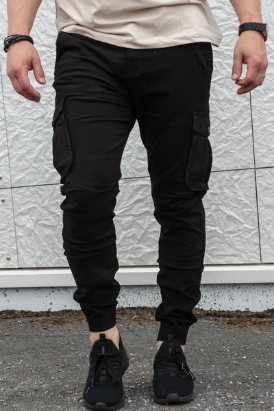 Black Cargo Pants L32 Jerone