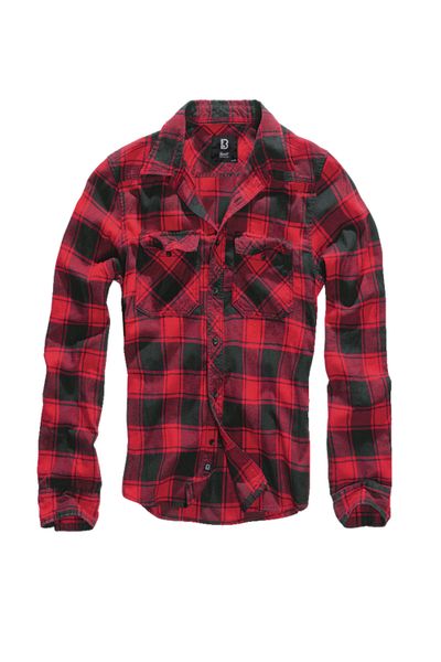 Check Shirt Long Sleeve Flannel Red BRANDIT