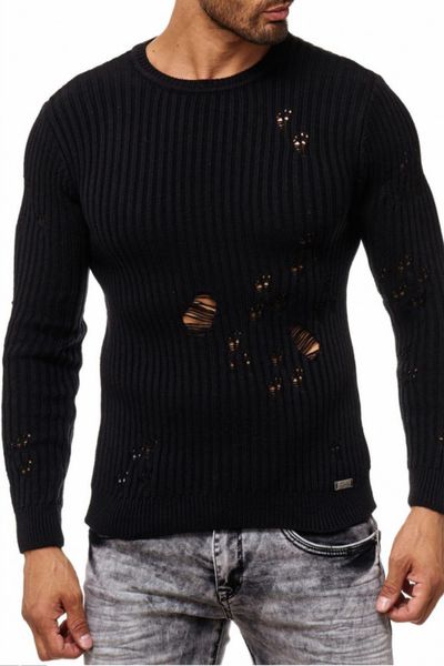 Ripped Knit Black Rusty Neal Ripped Knit Black Rusty Neal