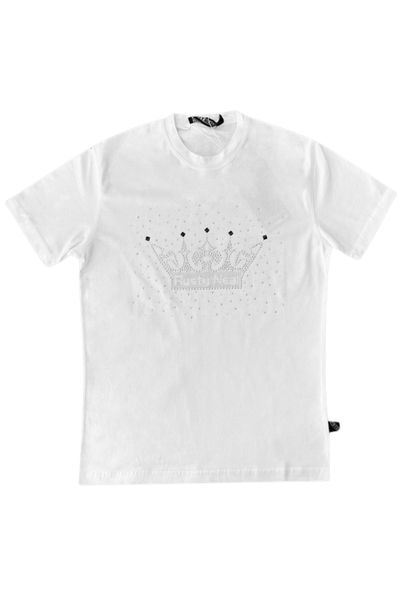 White t-shirt with strass crown RUSTY NEAL White t-shirt with strass crown RUSTY NEAL