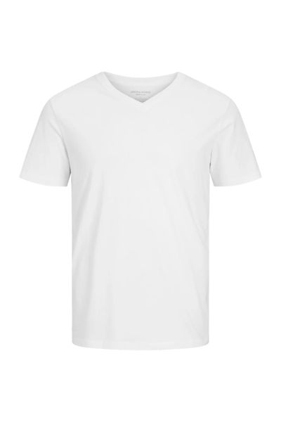 White cotton V-neck T-shirt Jack&Jones