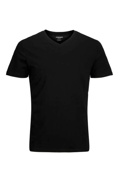 Black cotton V-neck T-shirt Jack&Jones