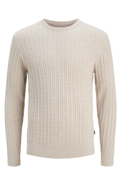 Eemil Knit Cable Crew Neck Beige Jack & Jones
