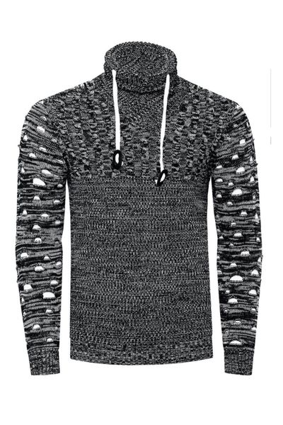 Gray Marl Knit with High Collar Rusty Neal