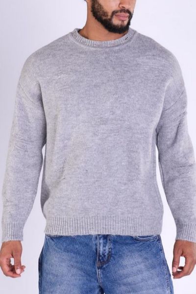 Grey soft knit with a distressed surface by Jerone Grey soft knit with a distressed surface by Jerone
