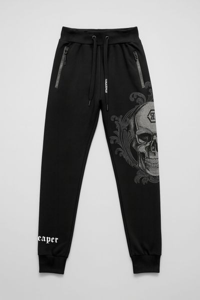Black sweatpants with rhinestone decorations JERONE Black sweatpants with rhinestone decorations JERONE