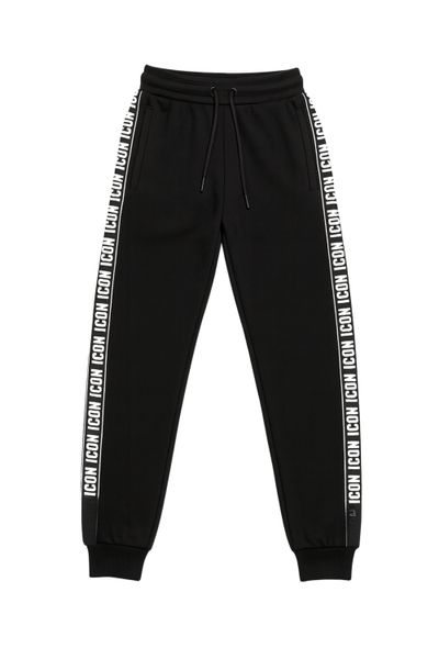 Black sweatpants with text print stripe JERONE Black sweatpants with text print stripe JERONE