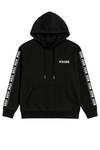 Black zip-up hoodie with text print stripe JERONE