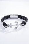 Black Anchor Bracelet Silver JERONE JEWELLERY