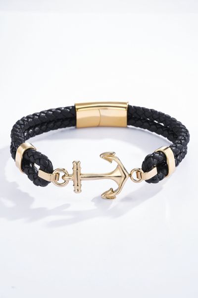 Black anchor bracelet gold Jerone Jewellery