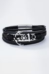 Leather and stainless steel bracelet JERONE JEWELLERY