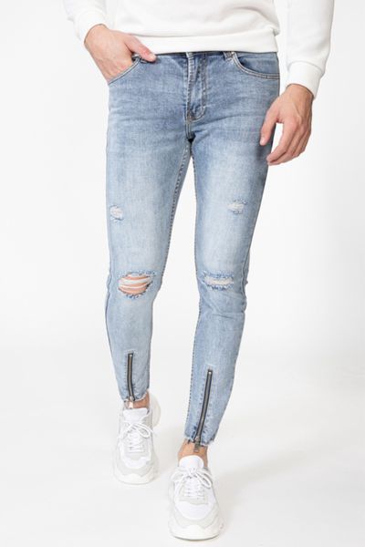 Jeans skinny zip light blue L32 FRILIVIN