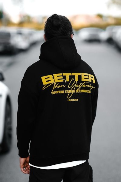 Black hoodie with back embroidery JERONE Black hoodie with back embroidery JERONE