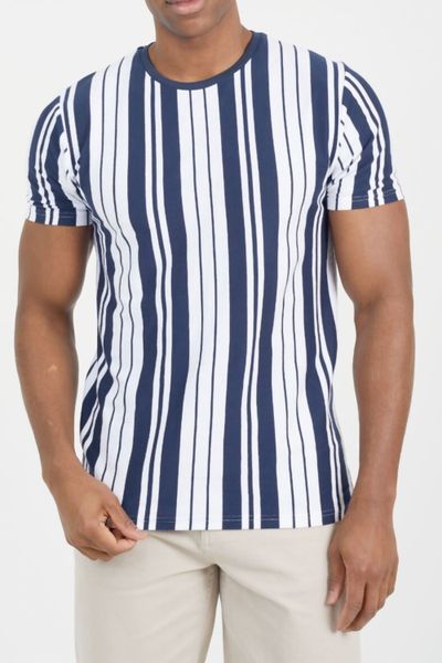 Blue and white striped T-shirt BRAVE SOUL