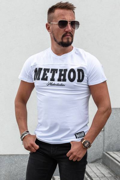 Method T-shirt white with rhinestones JERONE